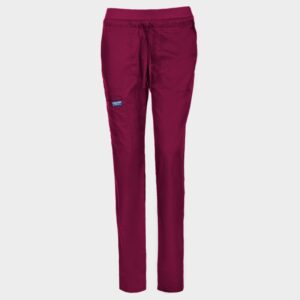 XS - Дамски медицински панталон CHEROKEE MR TAPERED BURGUNDY WWE105