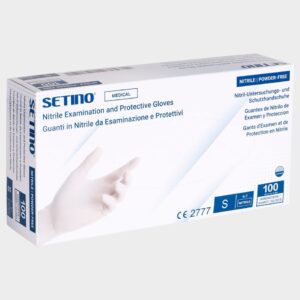 M - Нитрилни ръкавици без пудра SETINO NITRILE WHITE